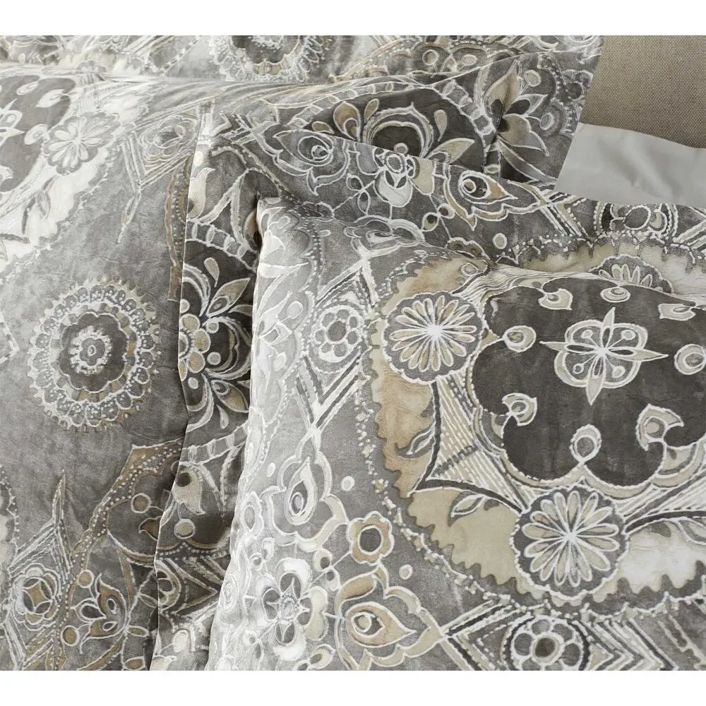 NEW Lot 2 x Pottery Barn Jacquelyn Medallion Organic Sateen Euro Shams Farmhouse